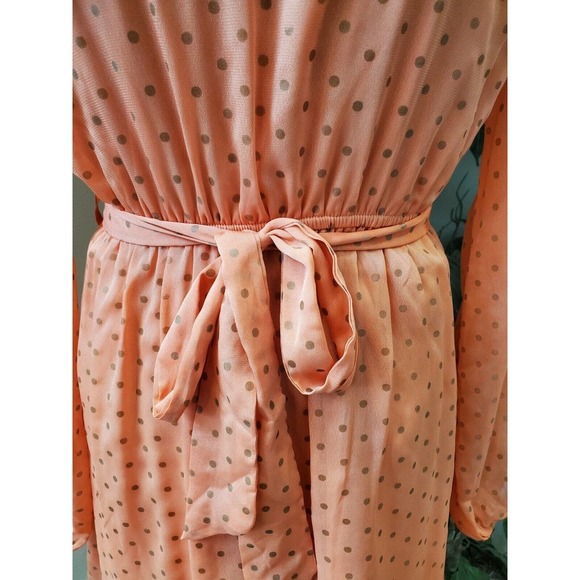 Umgee Women Orange Cotton Round Neck Long Sleeve Casual Knee Length Dress Size M - Picture 3 of 13